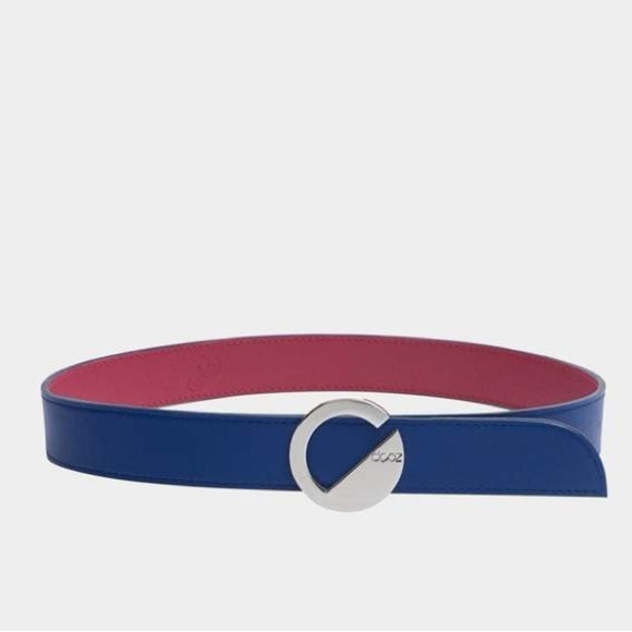 DOOZ Italian Leather  Duo Belt - Reversible Cobalt/Burgundy main image 7